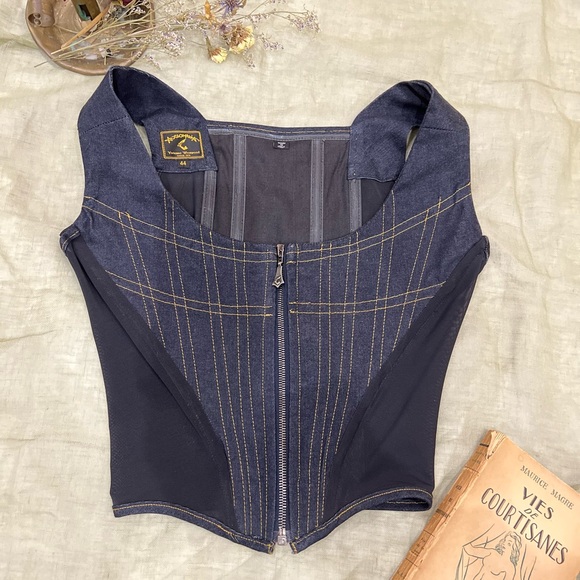 Vivienne Westwood Blue Denim Corset size 44 IT / US 4-6 era early 2000s
